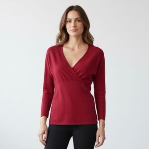 Banana Republic Angora Blend‎ V-Neck Long Sleeve Red Knit Sweater